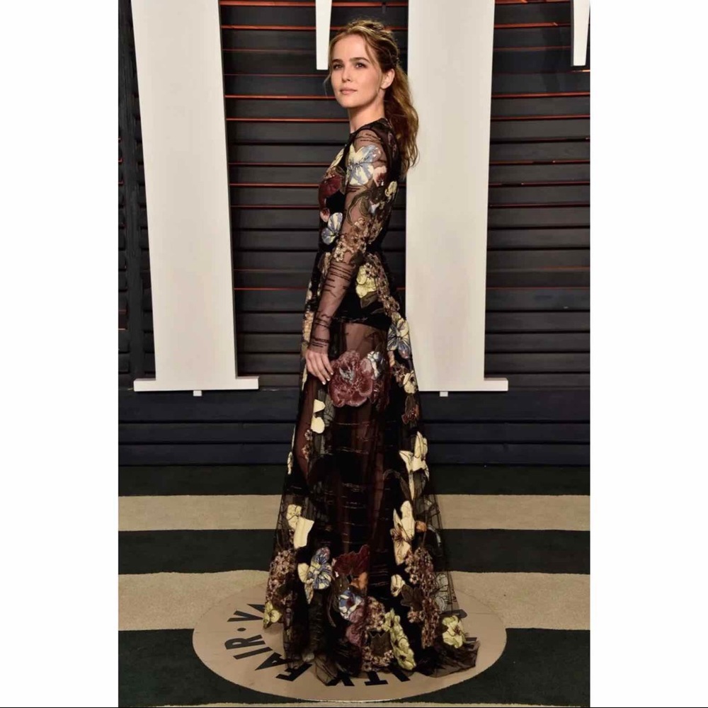 VALENTINO FLORAL EMBELLISHED TULLE GOWN IT 42